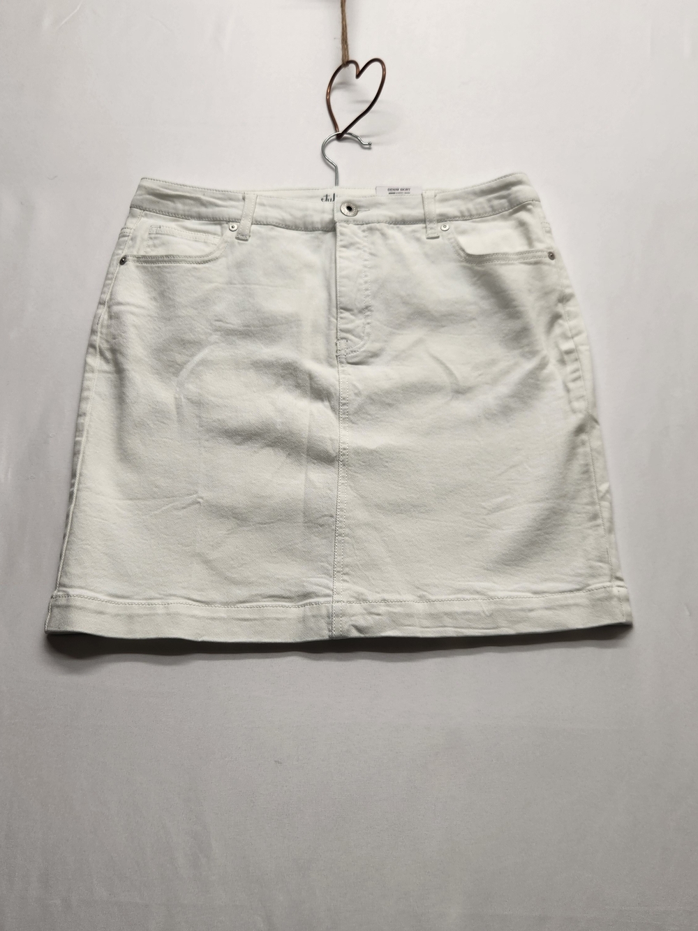 ⭐️NWT Style & Co Classic Preppy Coastal White Denim Mini Skirt Curvy Fit 12